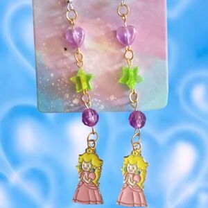Princess peach earrings